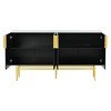 Modern Elegant 4-door Sideboard Gold Metal Handle Buffet Cabinet for Dining Room - 4 of 4