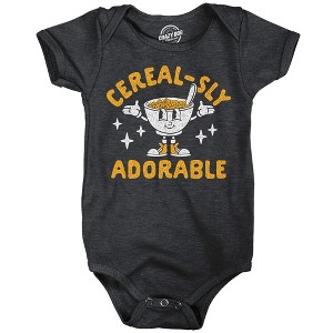 Cerealsly Adorable Baby Bodysuit Funny Sarcastic Food Graphic Novelty Jumper For Infants - Crazy Dog Baby Bodysuit - 1 of 4