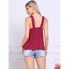 INSPIRE CHIC Women's Square Neck Panel Lace Ruffles Casual Sleeveless Tank Top - 3 of 4