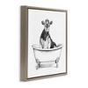 Stupell Industries Cow in Bathtub Sketch Floating Frame Canvas Art - 2 of 4