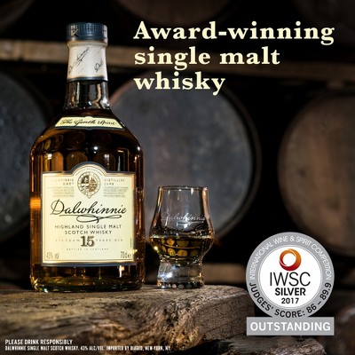 Dalwhinnie 15yr Single Malt Scotch Whisky - 750ml Bottle