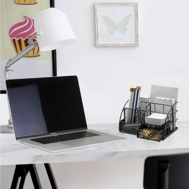 Sorbus Desk Organizer, All-in-One Stylish Mesh Desktop Caddy Includes Pen/Pencil Holder, Mail Organizer, and Sliding Drawer, Great for Home or Office, 3 of 12