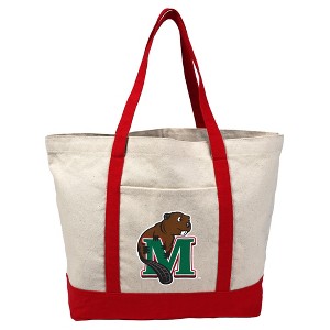 Minot State University Primary Logo Canvas Tote Bag With External Pocket, Reusable Shoulder Bag for Shopping, School, Beach - 1 of 4