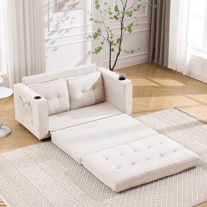 NicBex 3-in-1 Upholstered Foldable Futon Sofa with Pull Out Sleeper Couch Convertible Floor Sofa Bed for Living Room - 1 of 4