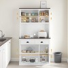 71" Tall Farmhouse Pantry Cabinet with Anti-Tipping Device, Storage Hutch with Doors, Shelves & Drawer for Kitchen - 4 of 4