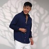 Campus Sutra Men Men's Navy Blue  Floral-Textured Shirt - 3 of 4
