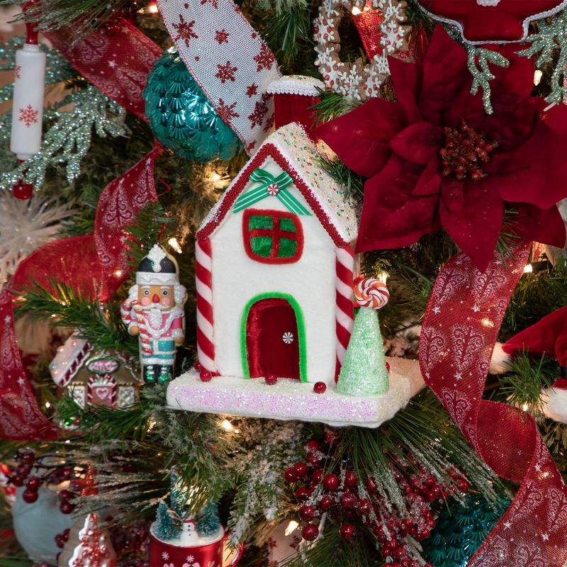 Northlight 11" White and Red Peppermint Candy House Christmas Decoration, 4 of 10