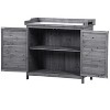 PAGED 39 Inch Potting Bench with 2-Tier Shelves and Side Hook,Wood Farmhouse Outdoor Storage Cabinet,Potting Table for Garden,Backyard - 2 of 4