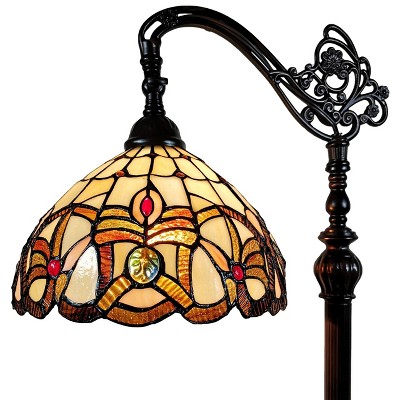 Amora Lighting Tiffany-Style Victorian Reading Floor Lamp 62" Tall