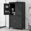 Tramull Elegant 4-Door Bathroom Storage Cabinet with Adjustable Shelves, Freestanding Floor Cabinet for Home & Office - 4 of 4