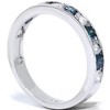 Pompeii3 1ct Channel Set Blue & White Diamond Ring 14K White Gold - 3 of 4
