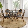 Merrick Lane Mael Set of Two Stacking Thonet Bistro Style Chair with Textilene Seat and Bamboo Finished Metal Frame for Indoor/Outdoor Use - 2 of 4