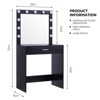 SEVOBAL Dressers Vanity Desk with Mirror and Drawer Storage for Stylish Bedroom Makeup Space, Black, 54.3"*27.7"*15.7" - 2 of 4