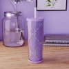 Zak Designs 25oz Sugar Plum Ballerina Bows Plastic Straw Tumbler - 4 of 4