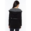 JENNIE LIU Women's 100% Pure Cashmere Long Sleeve 2-tone Double Face Cascade Open Cardigan Sweater - 2 of 4