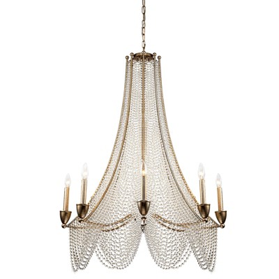 LLHZSY 8-Light Vintage Antique Gold Crystal Large Empire Chandelier