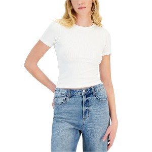 Hippie Rose Womens Ribbed Crew Neck Basic T-Shirt - 1 of 1