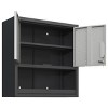 GlasFlength Decorative Storage Cabinets Metal Storage Cabinet Tool Storage Cabinet Locking Storage Cabinet for Workshop, Gray, 29.53"*11.81"*30.31" - 4 of 4