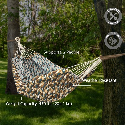 Sunnydaze Geometric Jumble Double Hammock in Polyester and Cotton