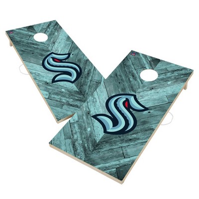 NHL Seattle Kraken 2'x4' Solid Wood Cornhole Board