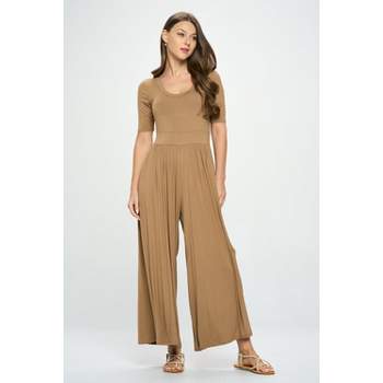 Yogalicious Lux Scarlett Flare Jumpsuit With Built-in Bra - Antler - X  Large : Target