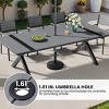 Crestlive Products Outdoor Dining Table for 8-10 People Patio Rectangle Table, Aluminum Frame with Durable Wood-Like Tabletop and Umbrella Hole Brown - 4 of 4