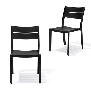 Crestlive Products Outdoor Modern Dining Chairs Aluminum Stackable Set of 2 - 1 of 4