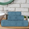 Ribbed Cotton Highly Absorbent Medium Weight Bath Towels, Set of 3 by Blue Nile Mills - 2 of 4