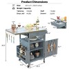 40" Outdoor Barbecue Grill Cart,Fir Wood Outdoor Balcony Storage Cabinet with Drop Leaf and one Drawer,Garden Rolling Kitchen Cart-Coolbibila - 4 of 4