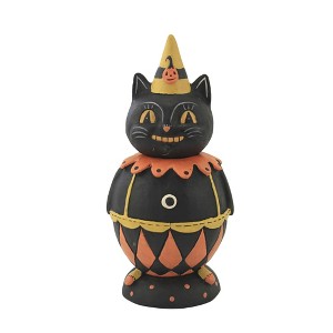 7.0 Inch Jester Jack Spooks Jar Black Cat Johanna Parker Figurines - 1 of 3