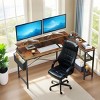 INFURNIC Desks 47'' Reversible L Shaped Computer Desk with Storage Shelves and Monitor Stand for Home Office, Brown, 47"*31.5"*34.6" - 2 of 4