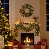 Christmas Wreath and Garland Set of 6, PreLit LED Artificial Christmas Décor,One Xmas Wreath and Arc Garland, 2 PCS of Garlands and Teardrop Garlands - 2 of 4