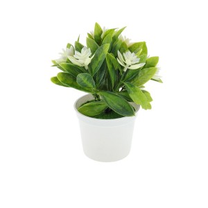 Unique Bargains Artificial Plants Pot Plastic 5.51"x4.72"x6.30" 1 Pcs - 1 of 4