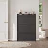 Shoe Cabinet with 3 Flip Drawers, Wooden Shoe Organizer with Adjustable Shelf - 4 of 4