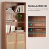 QingMoon Bookshelf with Rattan Doors, 5 Tier Wood Storage Bookcase with Freestanding Display Shelves for Library, Living Room and Home Office - 3 of 4