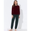 cheibear Womens Velvet Sleepwear Long Sleeve with Pants Lounge Winter Warm Pajama Set - 3 of 4