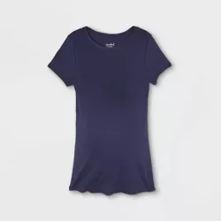 Short Sleeve Non-Shirred Maternity T-Shirt - Isabel Maternity by Ingrid & Isabel™ Xavier Navy XS