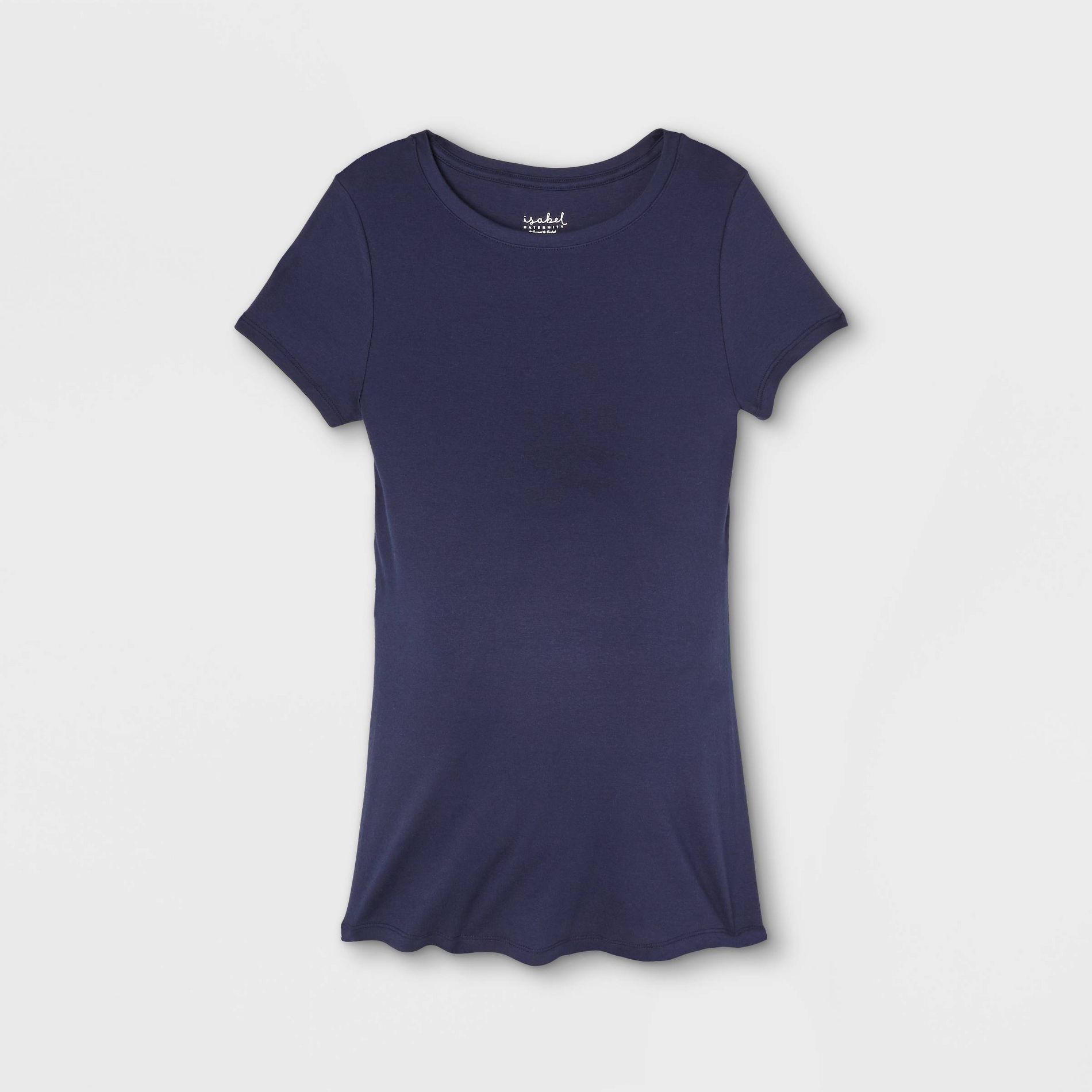 Short Sleeve Non-Shirred Maternity T-Shirt - Isabel Maternity by Ingrid & Isabel™ Xavier Navy S: Cotton Modal Blend
