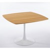 Racxily 42 Inch Square Tulip Dining Table, MDF Top with Oak Finish for Small Spaces - 4 of 4