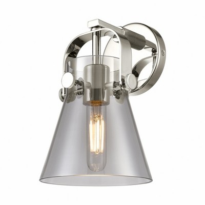 Pilaster II Cone - 1 Light Wall Sconce In Industrial Style-9.75 Inches Tall and 6.5 Inches Wide
