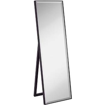 Hamilton Hills 18" x 58" Black Brushed Stainless Steel Rectangular Mirror
