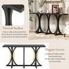 59.8" Farmhouse Entryway Console Table with Curved Legs and Oak Veneer Top, Narrow Accent Table for Living Room or Hallway -3irtyhousy - 3 of 4