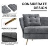 Vynxaria Gray Polyester fiber Loveseat Sofa Chair Upholstered Couch with Golden Metal Legs Club Two-Seat Sofa - 4 of 4