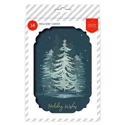 Green Inspired 16ct Evening Forest Holiday Greeting Card Pack
