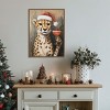 Amanti Art Cheetah Festive Cocktail Santa Hat by The Creative Bunch Studio Canvas Art Framed - 4 of 4