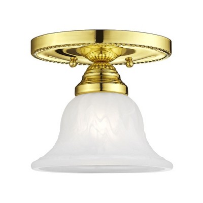 Livex Lighting Edgemont 1 - Light Flush Mount in  Polished Brass