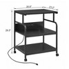 VECELO Printer Stand, 3-Tier Rolling Cart with 5-Level Adjustable Shelves & Lockable Wheels, Black - 3 of 4