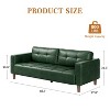 COZONY 83.1" Faux Leather 3-Seater Sofa Couch, Oversized Upholstered Loveseat with Back Cushion, Mid-Century Modern Couch for Living Room, Office - 2 of 4