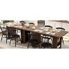 COZONY Farmhouse Dining Table with Storage Shelves, Rustic Wood Kitchen Table Desk, Country Style Dining Room Office Workstation - 4 of 4