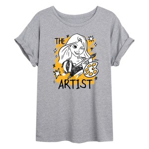 Women's - Disney - Rapunzel The Artist Oversized Graphic T-Shirt - 1 of 4